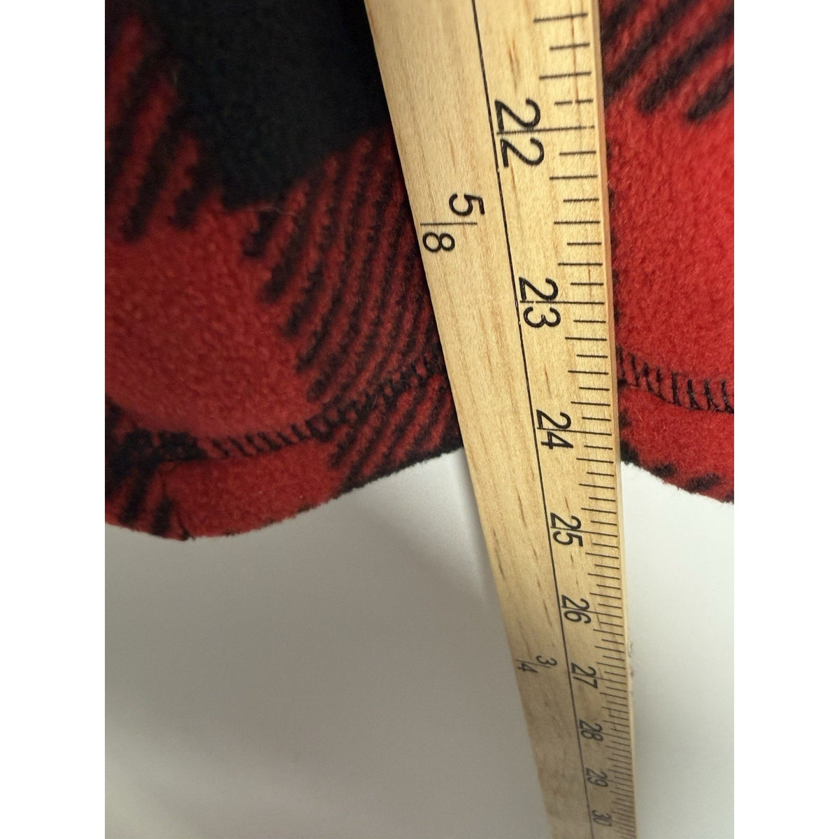 Lands End Women's L Buffalo Plaid Fleece 1/4 Zip Pullover Red Black NWT Flawed