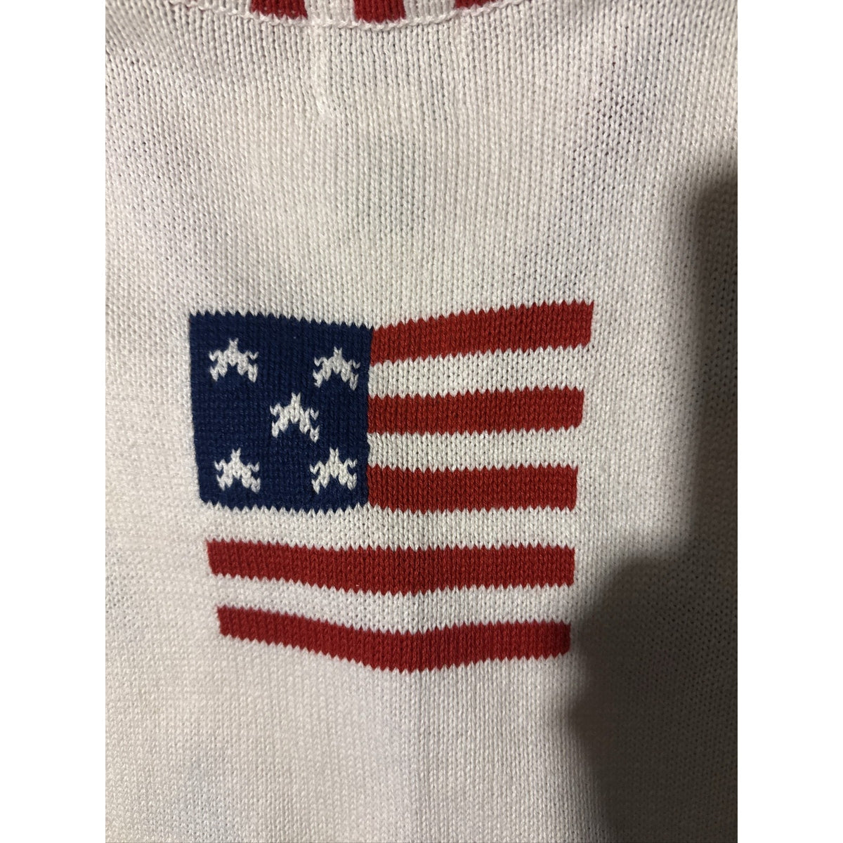 Quacker Factory Womens Patriotic Cardigan Sweater Stars Stripes USA Sz XL