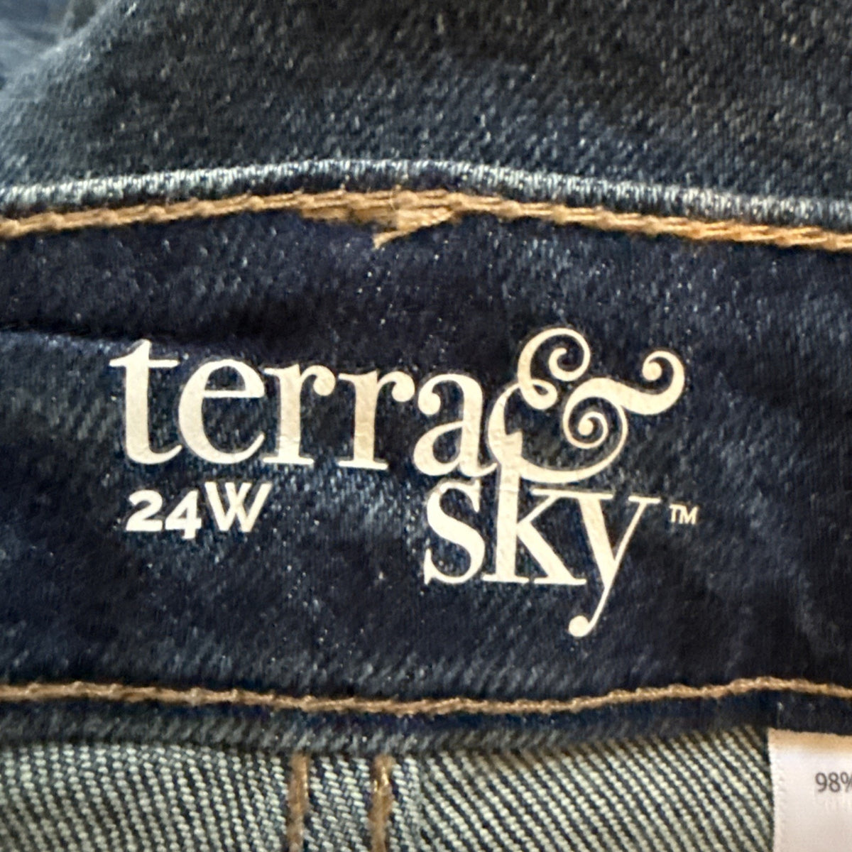 Terra & Sky Womens Plus Size 24W Distressed Denim Shorts With destructed Hem