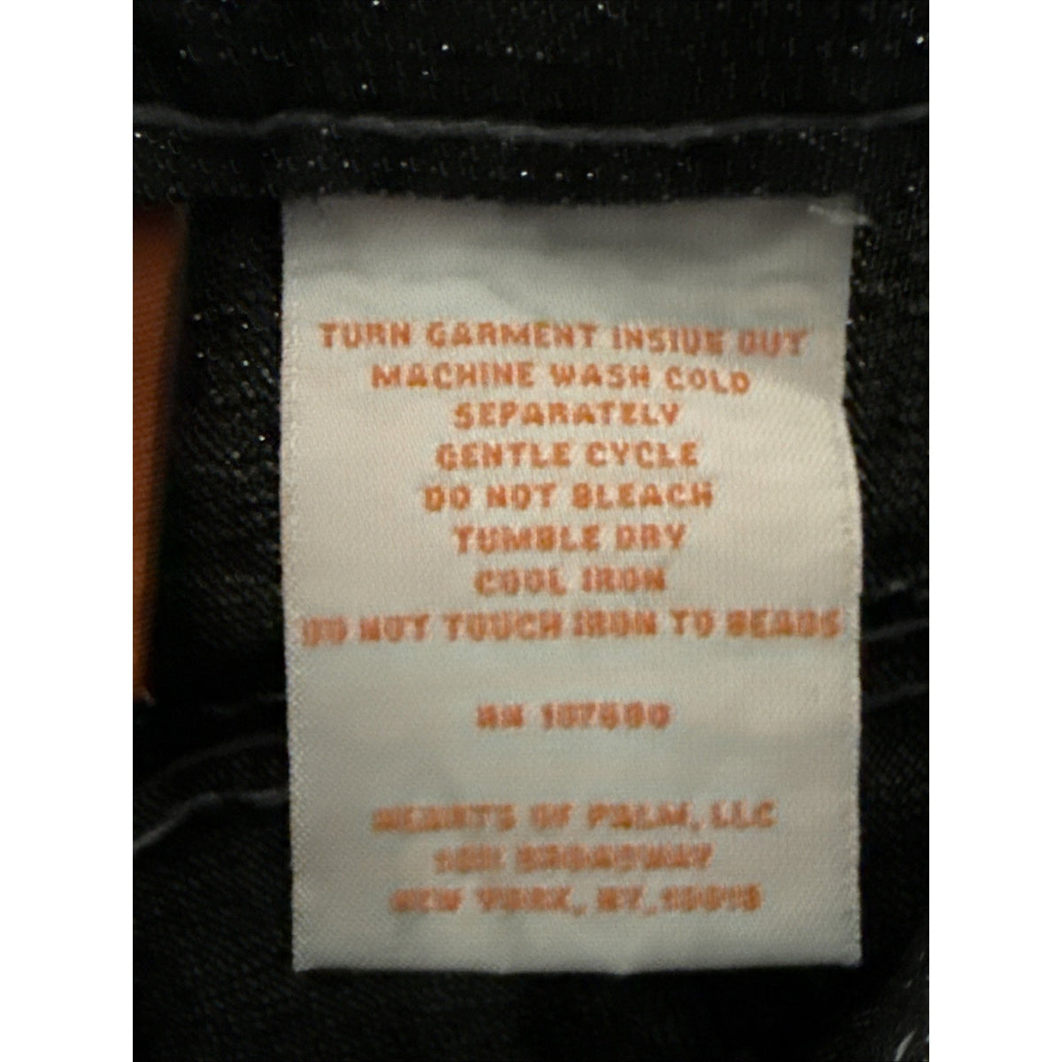 Hearts of Palm Women's Black Metallic Embellished Crop Jean Size 14