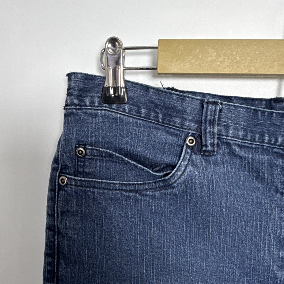 Ruby Rd. Women’s Petite 14P Blue Denim Pants Elastic Waist Straight Leg 27"