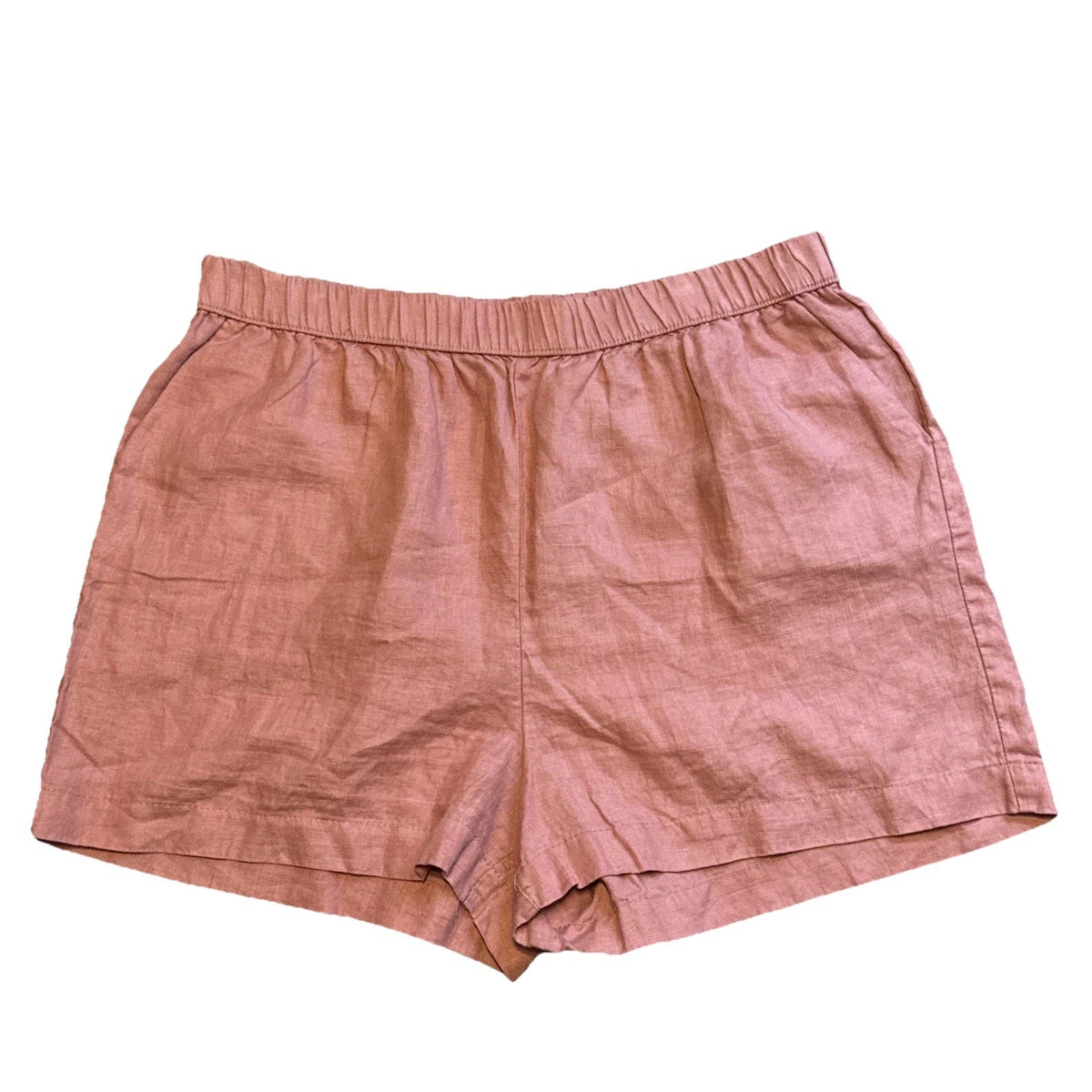 Philosophy 100% Linen Pull On Shorts Womens XL Pink Elastic Waist Casual Summer