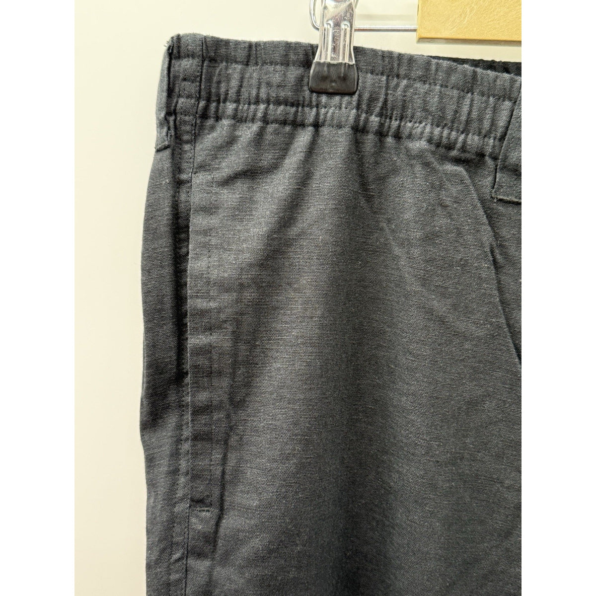 28 Palms Men’s Linen Blend Pants XXL 30 Black Elastic Waist Straight Casual