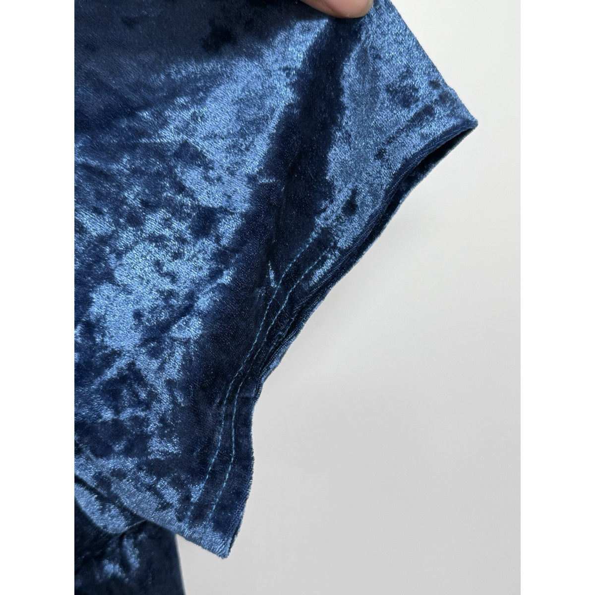 Urban Coco Blue Velvet Top XL Stretch Tee Soft Grunge Whimsigoth Casual