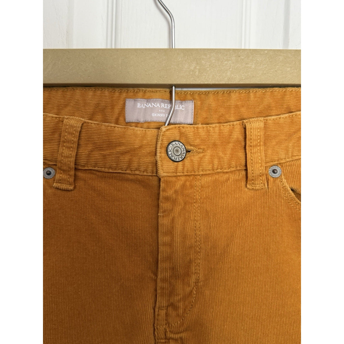 Banana Republic Womens 29/8 Skinny Corduroy Pants Mustard Yellow Stretch