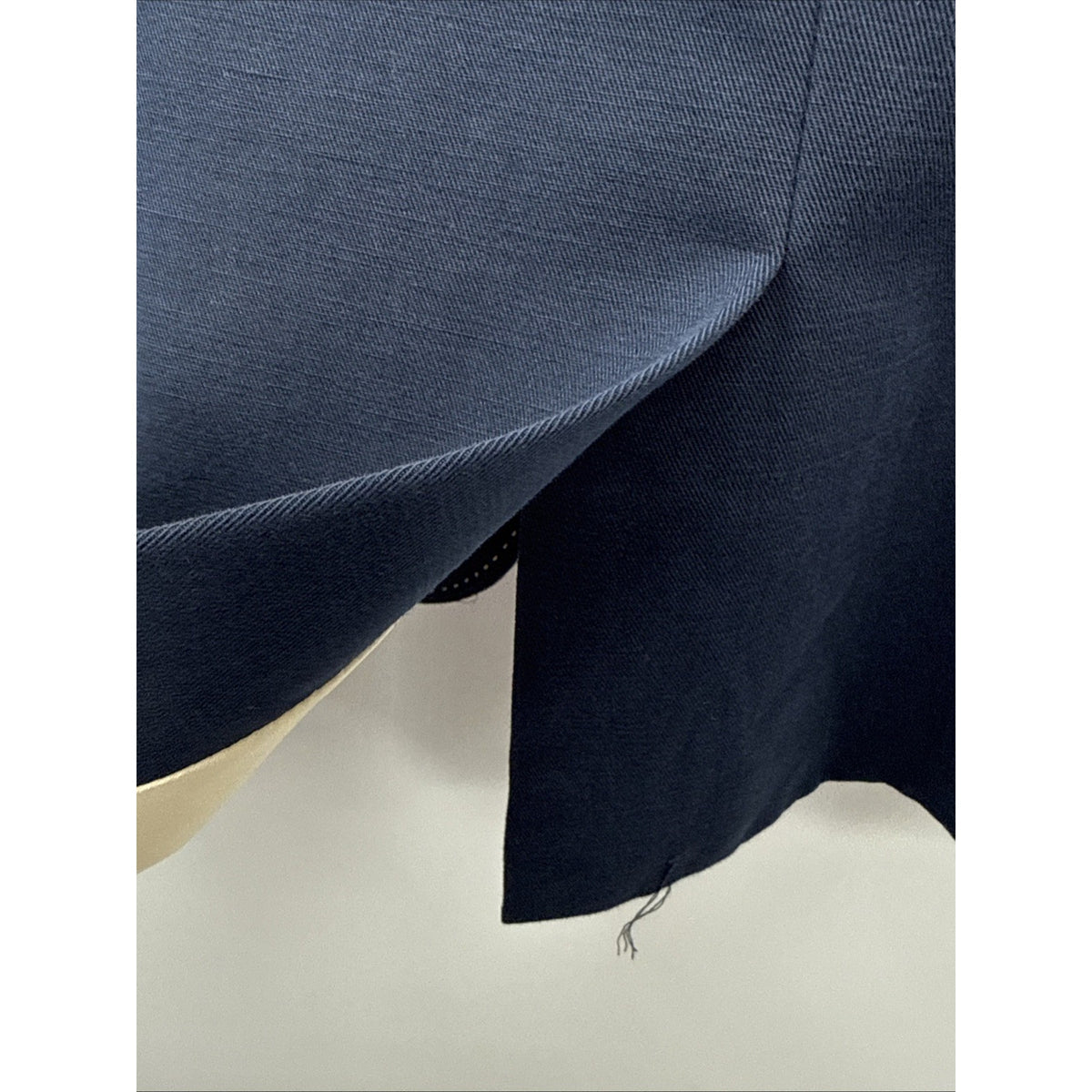 Talbots Blazer Womens 14 Navy Cotton Linen Lined Jacket Contrast Stitch