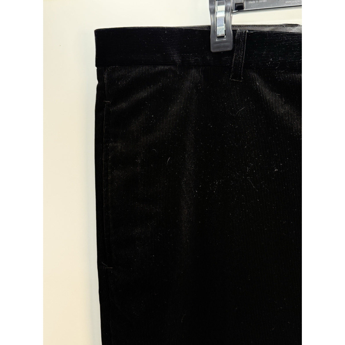 Paul Solari Men’s Black Corduroy Dress Pants 40x32 Modern Fit Rayon Blend