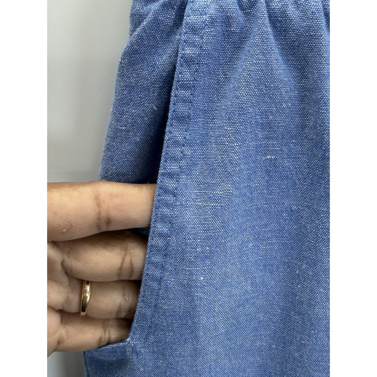 Alfred Dunner Pants Women’s Size 16 Blue Elastic Back Waist Linen Blend