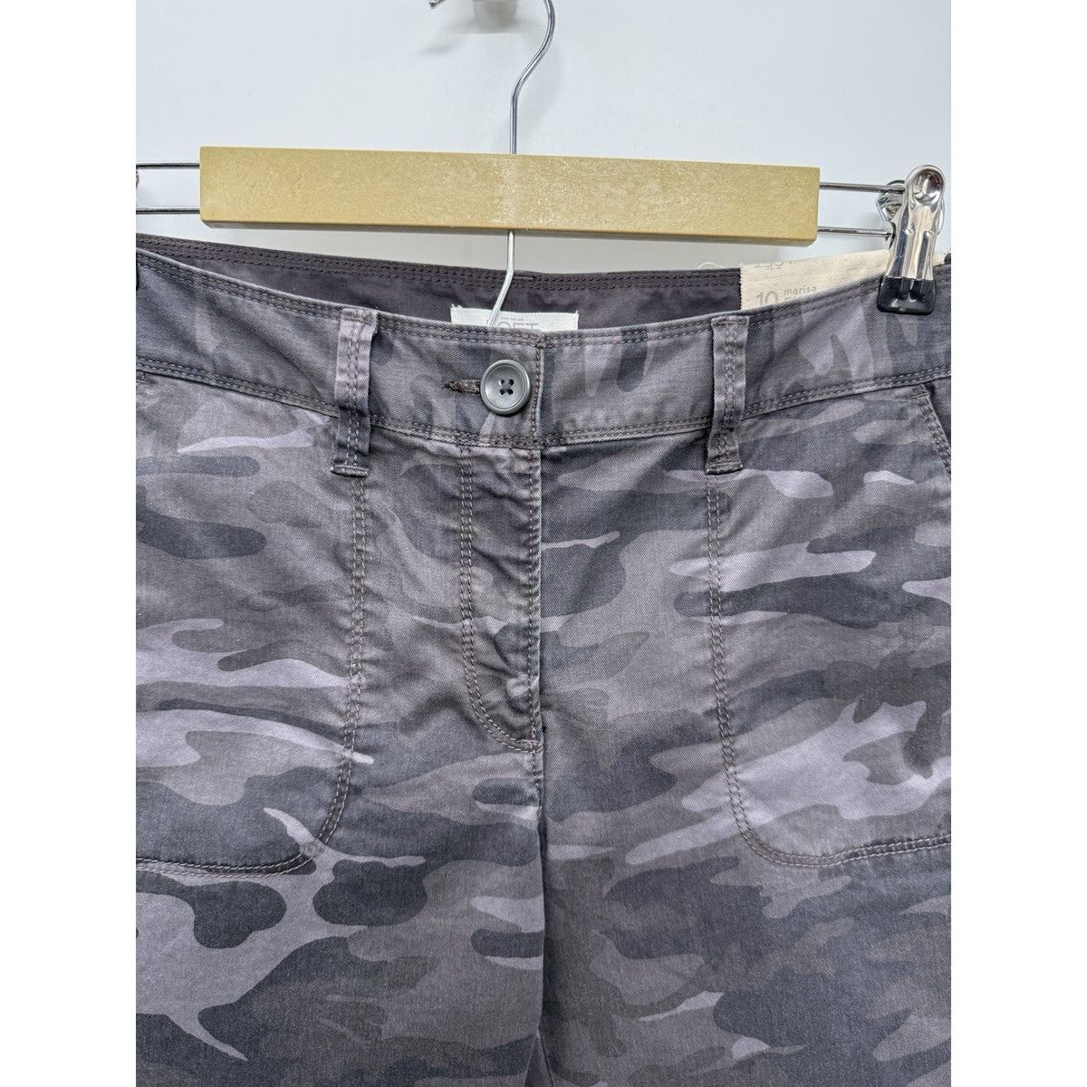 LOFT Women’s Gray Camouflage Skinny Pants Cotton Twill Stretch Mid Rise 29"