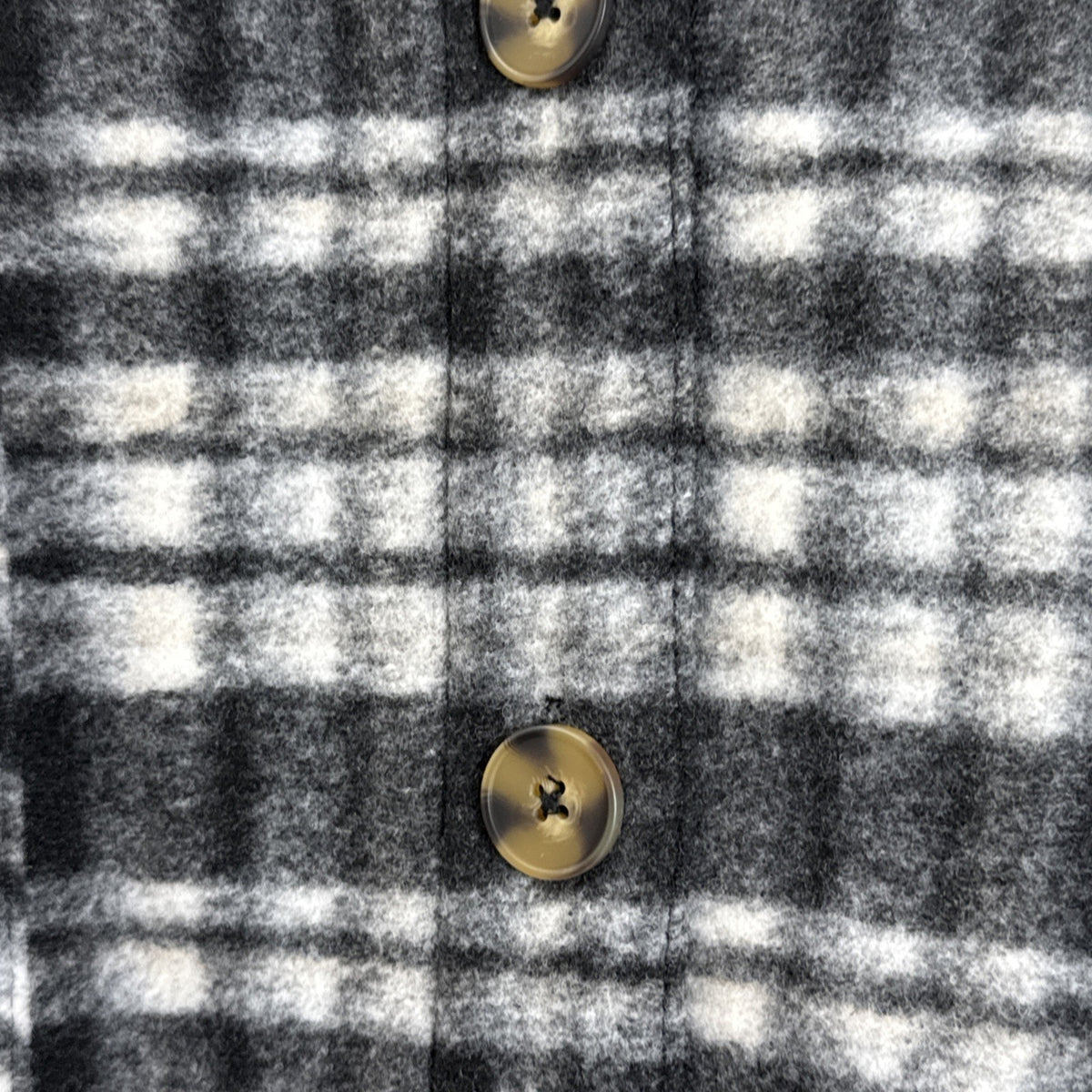 Terra & Sky Womens Plaid Button Down Shacket Plus Sz 3X (24W-26W) Black & White