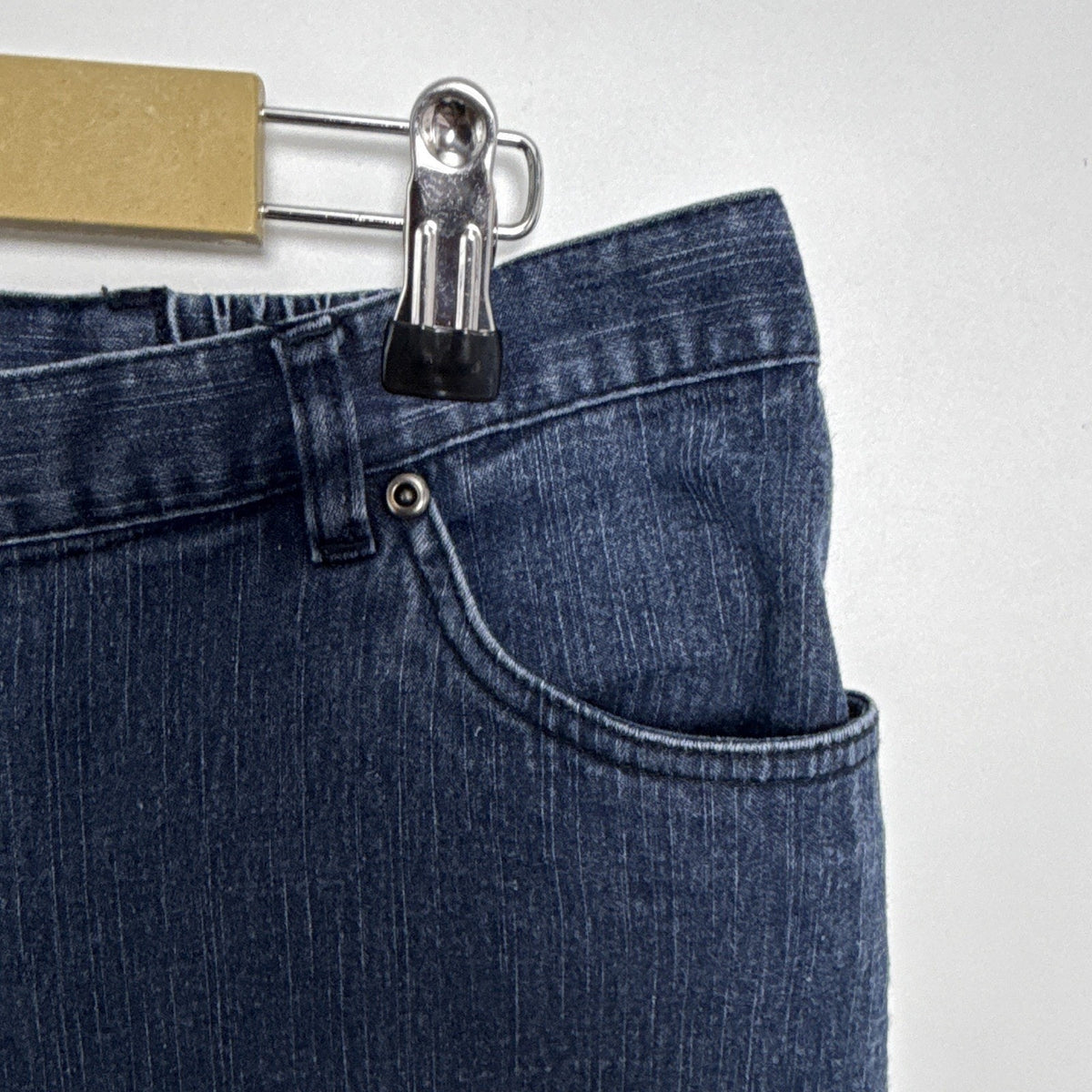 Ruby Rd. Women’s Petite 14P Blue Denim Pants Elastic Waist Straight Leg 27"