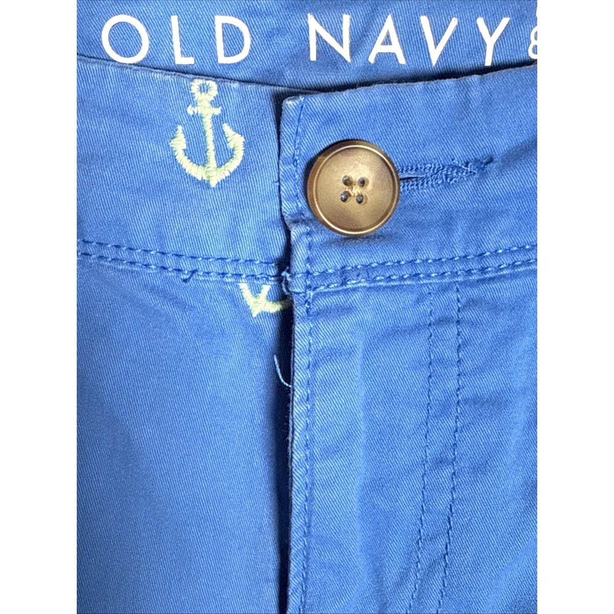 Old Navy Womens Size 4 Blue/Green Anchor Pants Cotton Blend Stretch Chino Pants