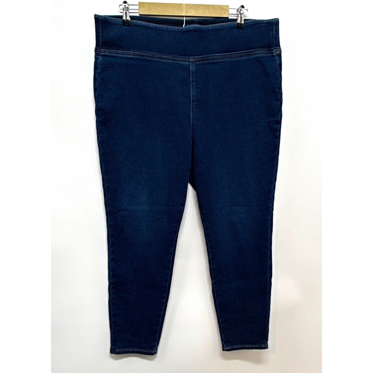 Dana Buchman Women XL Pull On Stretch Skinny Jeans Dark Wash Blue High Rise