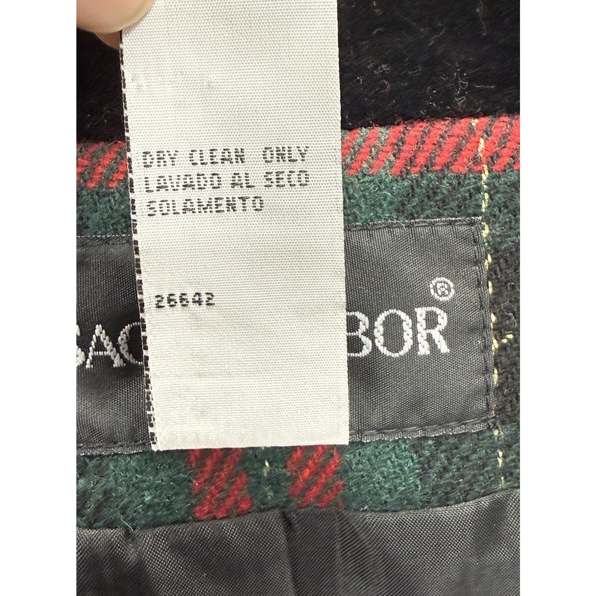 Sag Harbor Plaid Blazer Jacket Women 18 Red Green Black Velvet Holiday Christmas