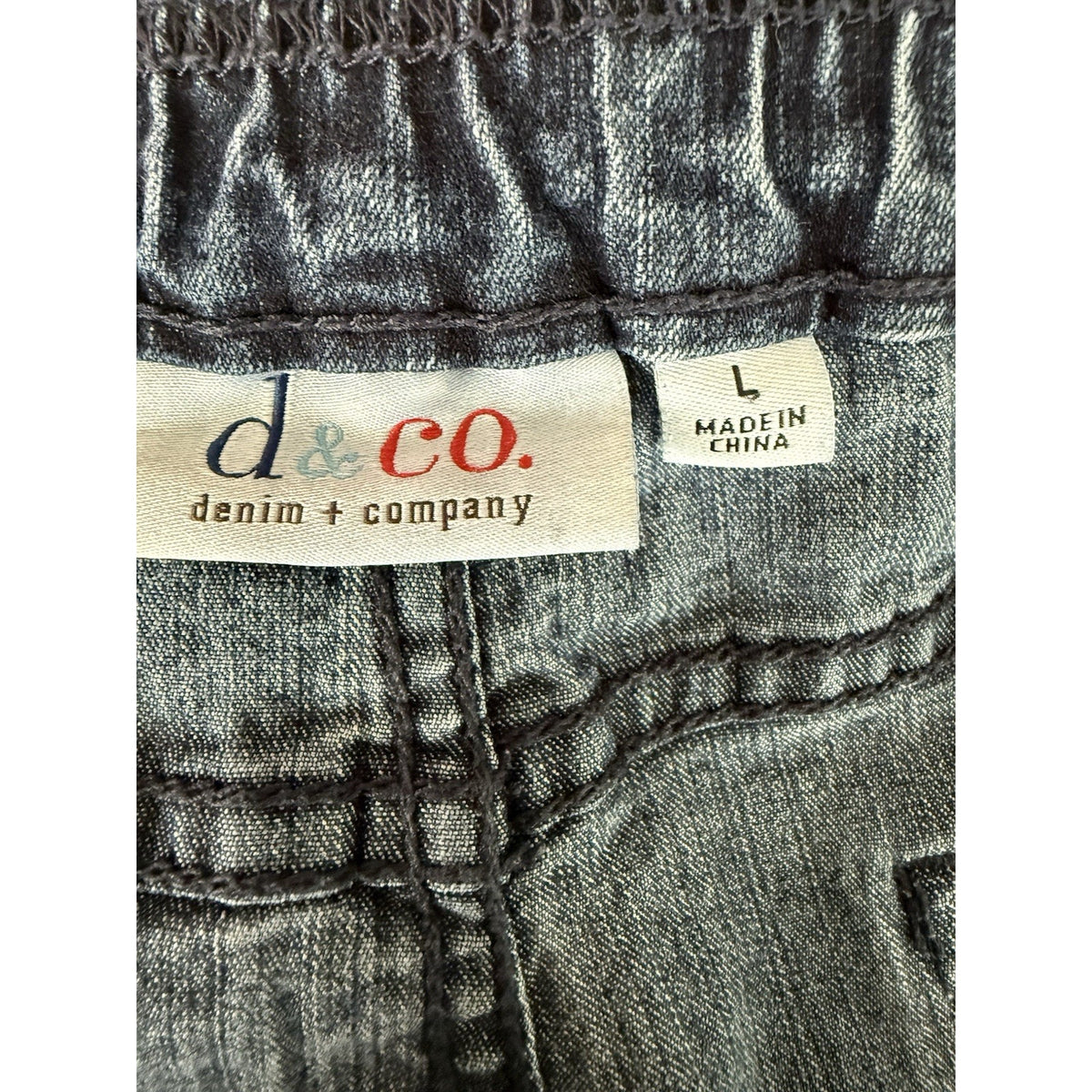 Denim & Co. Original Waist Stretch Regular Side Pocket Pant-Core LARGE