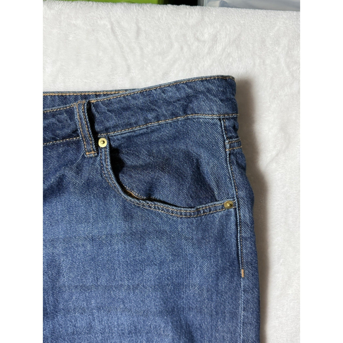 Divided H&M Womens Size 20 Wide Baggy Leg Crop Jeans Blue High Rise Denim