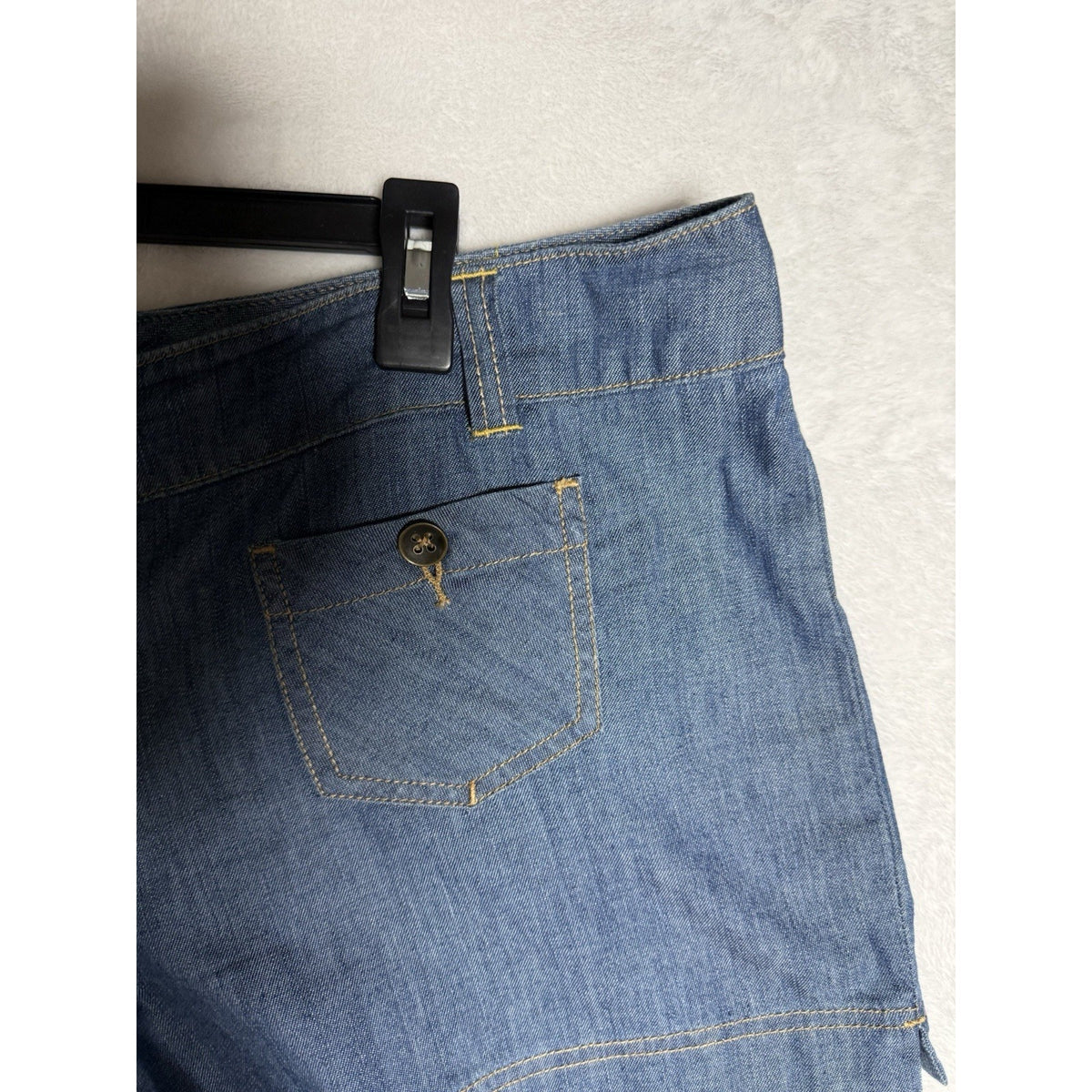 New York & Company Denim Shorts Women’s Size 14 Blue Double Button Cotton