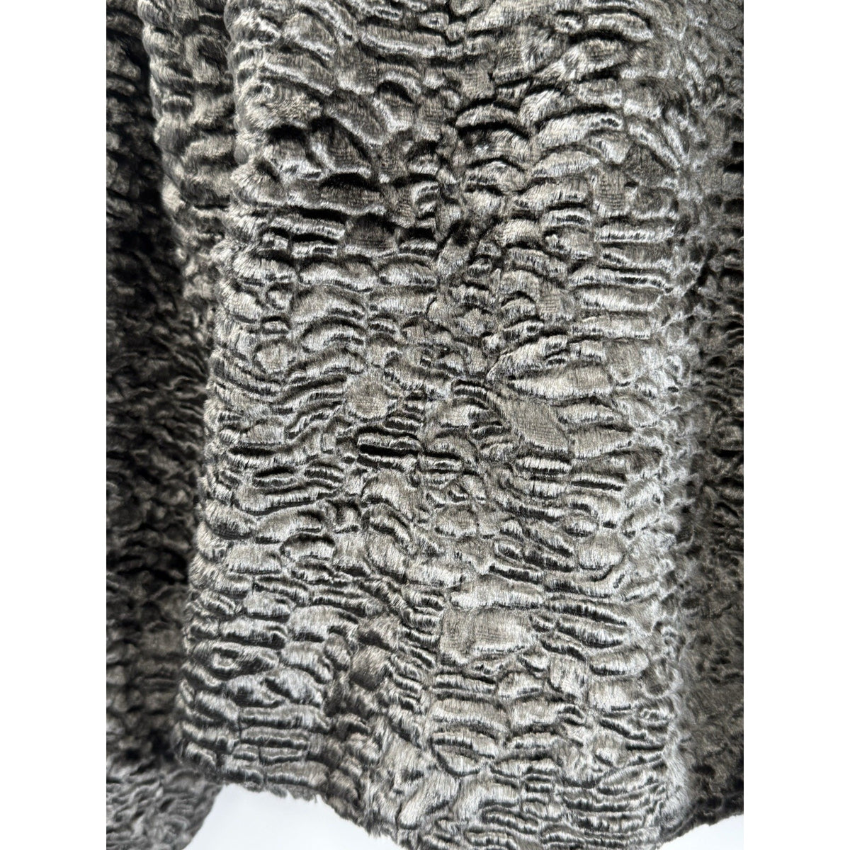 Charter Club (Flawed) Petite Faux Fur Textured Jacket Gray 8P Cropped Glam Chic