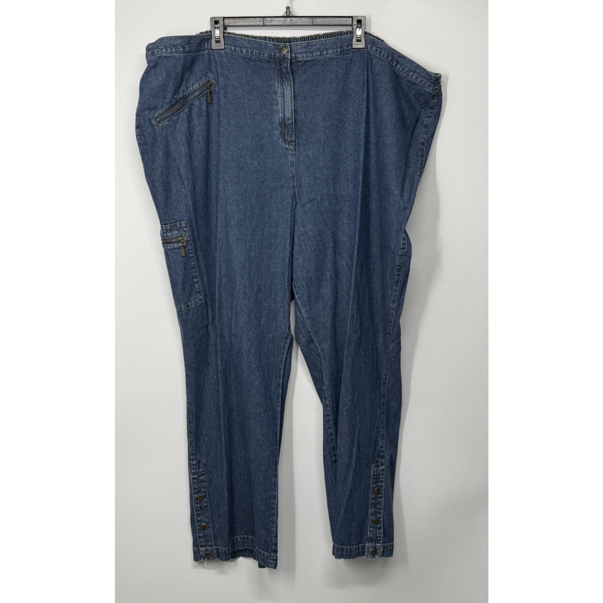 Liz & Me Women’s 4X Denim Pants 30/32 Zipper Button Cargo Style Zip
