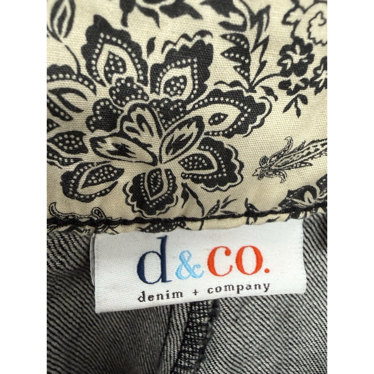 D&Co. Denim + Company Women’s Charcoal Straight High Rise Stretch Jeans 18WT