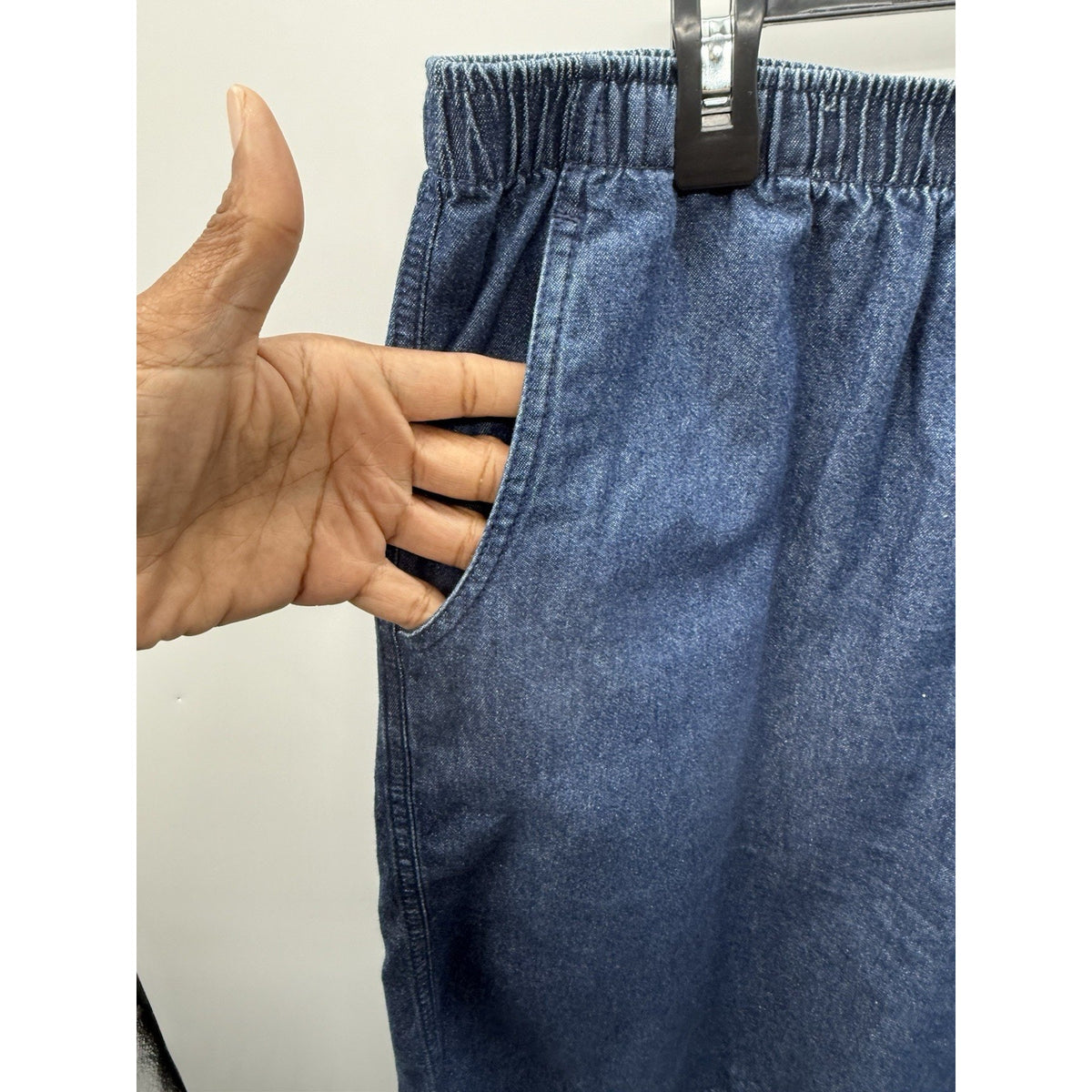 ALLISON DALEY Shorts Women Blue Jean Denim Pull On Size 18 100% Cotton
