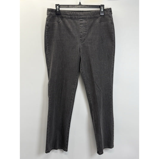 Isaac Mizrahi Pull On Women's Jeans size 10P Faded Black Denim 28” Inseam