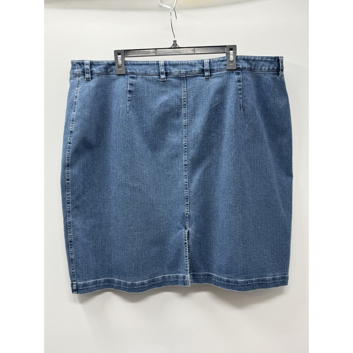 Jones Jeans Women’s Skirt Denim Blue Jean Size 24W Casual Comfort, Zip Button