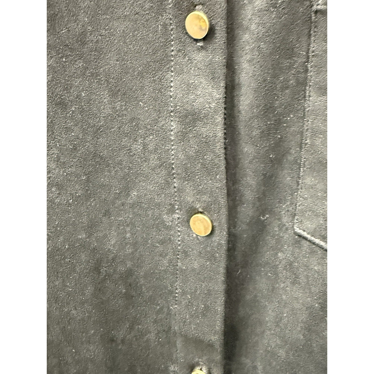 Ella Blue Faux Suede Shirt Jacket Black Button Front Stretch Shacket M