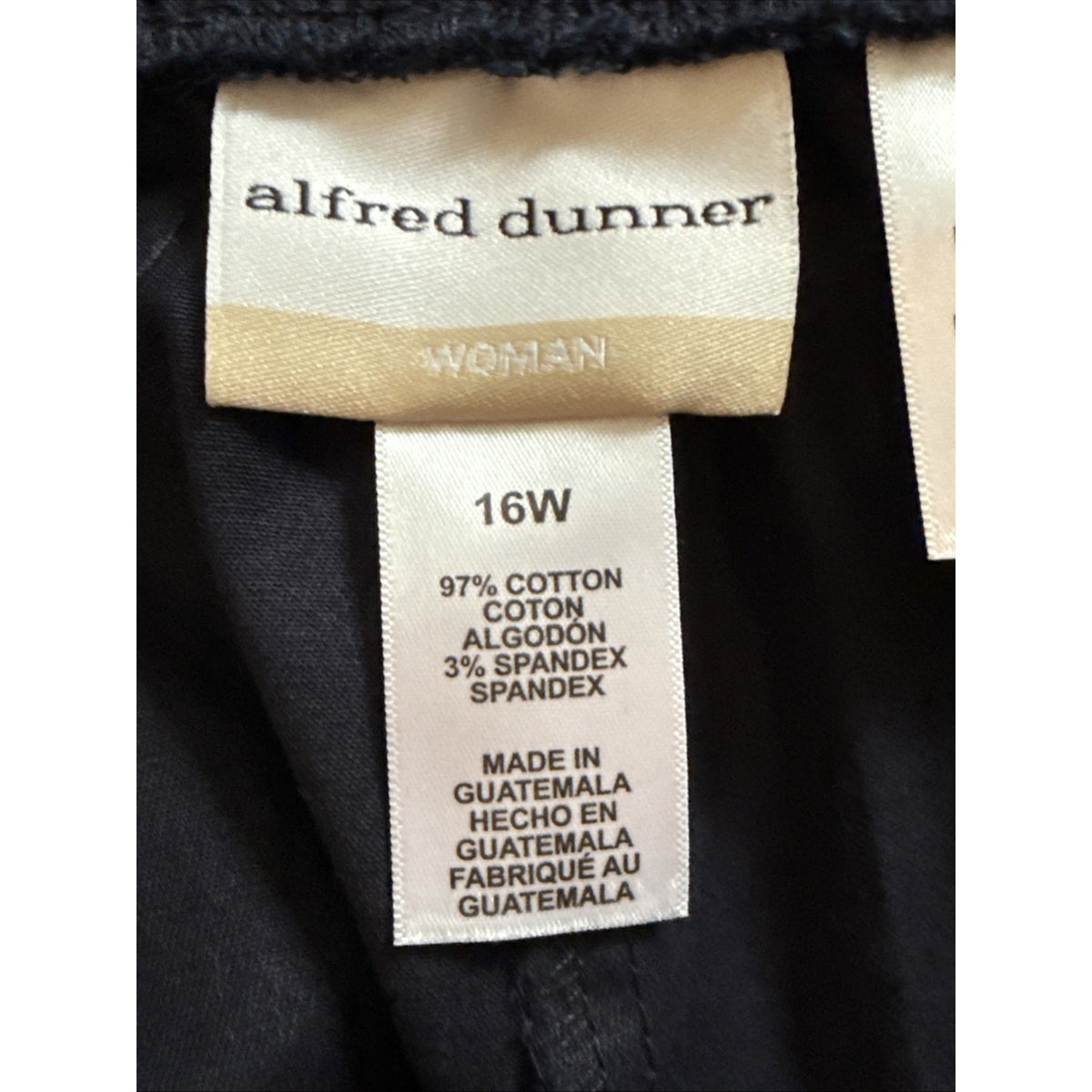 Alfred Dunner Women’s Elastic Waist Pants Blue Cotton Blend Pull On Size 16W