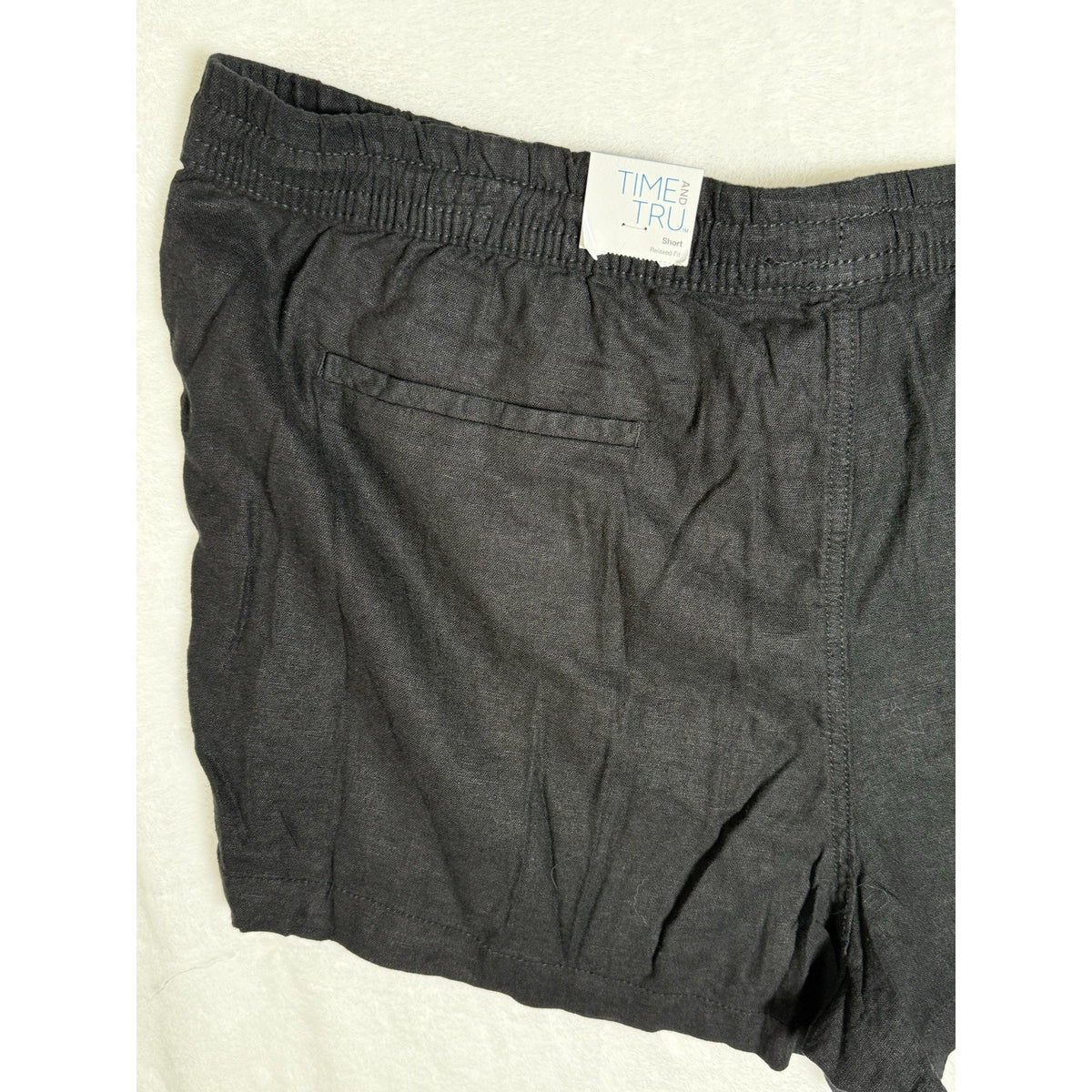 Time and Tru Black Linen Blend Pull On Shorts Women’s XXXL 22 Relaxed