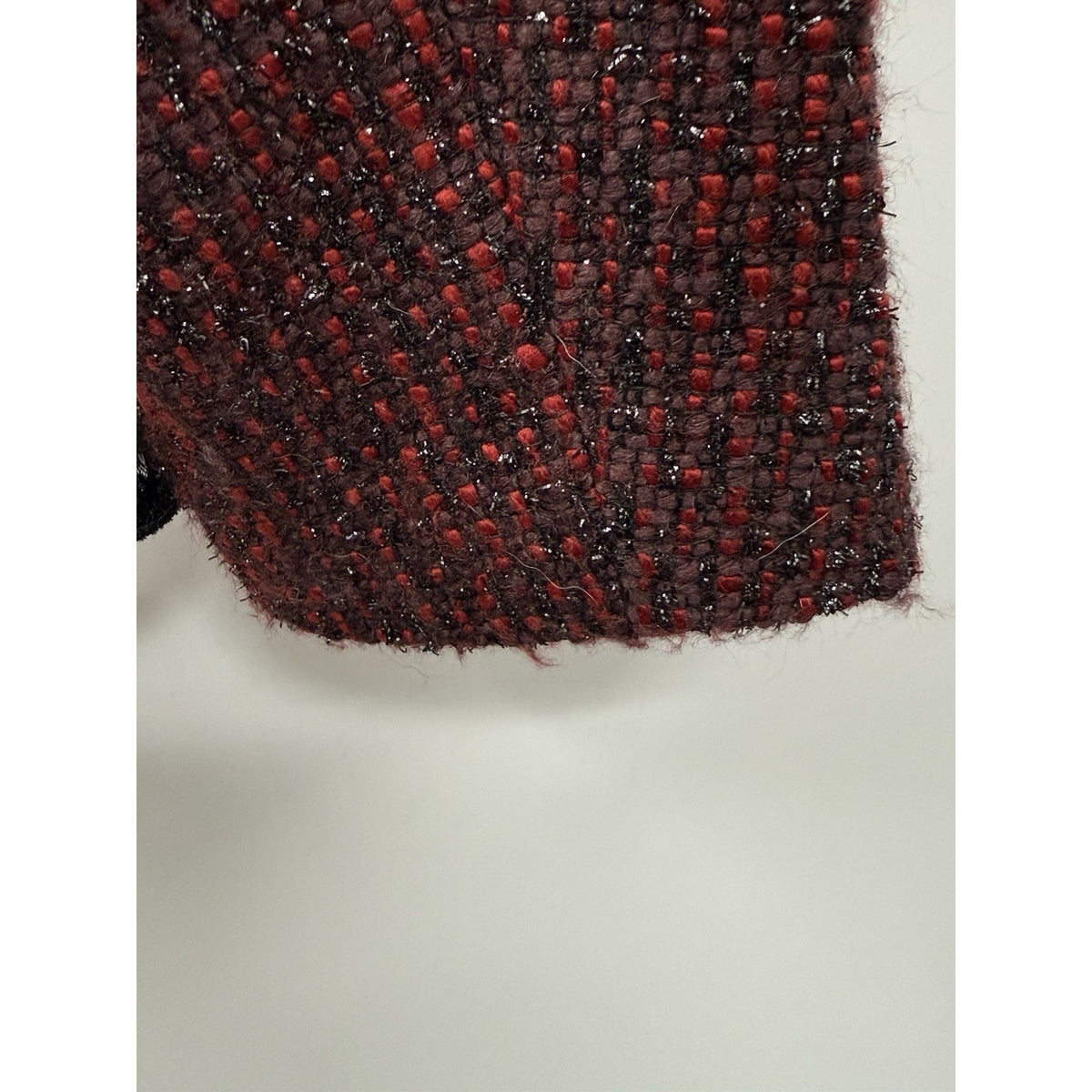 Chicos 2 Tweed Jacket Beaded Sequin Lace Holiday Evening Career Red Black XL