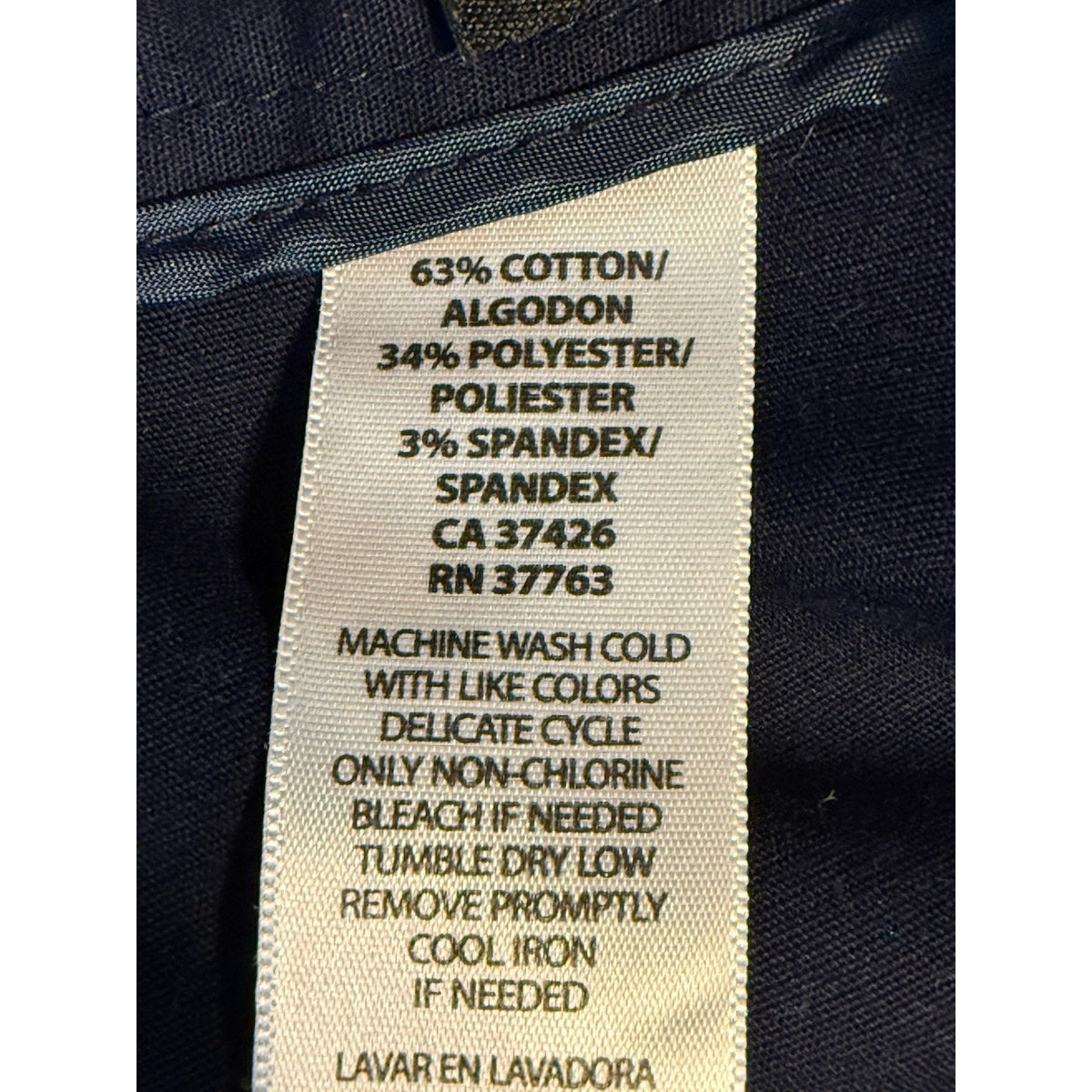 Rafaella Navy Blue Pencil Skirt Gold Zip Accent Stretch Career Size 12