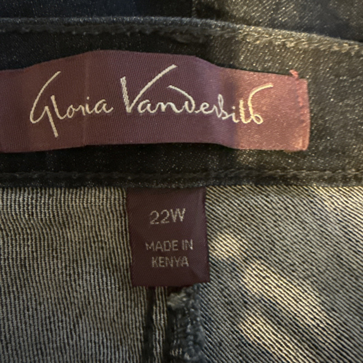 Gloria Vanderbilt Amanda Jeans Women Plus SZ 22W Average Dark Wash Straight Leg