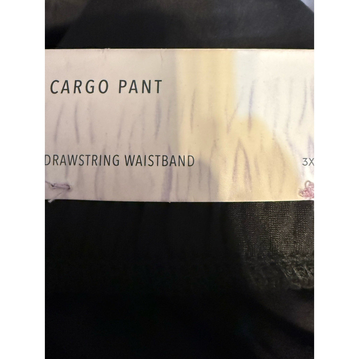 No Comment Plus 3X Cargo Pants Pull On Elastic Waist Black Stretch NWT