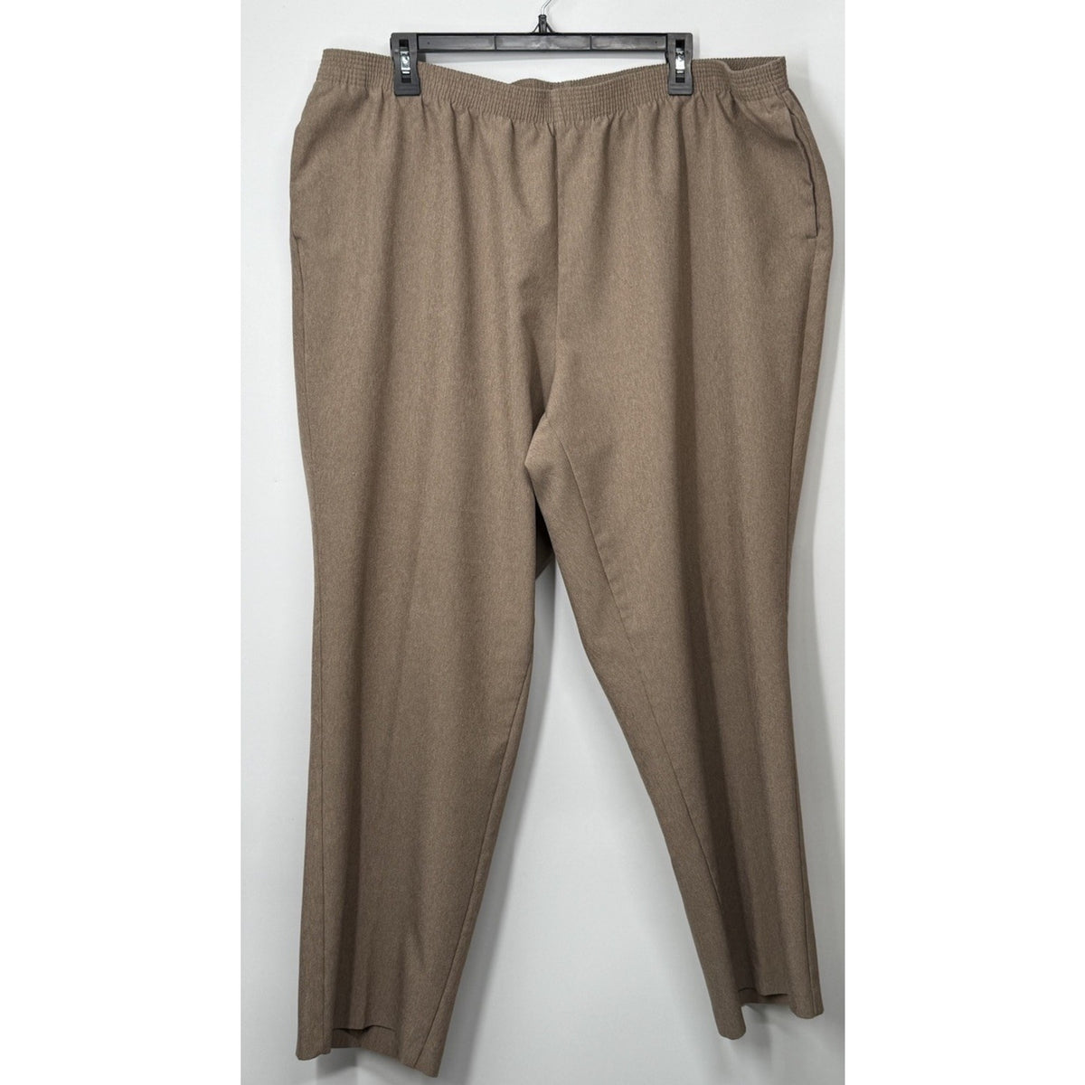 Allison Daley Women’s 24W Brown Pull On Pants Elastic Waist Pockets 29” Inseam