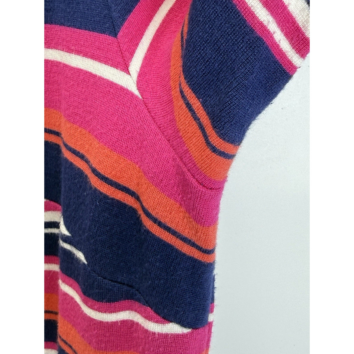Talbots Striped Knit Dress Women’s Size 8 Navy Pink 3/4 Sleeve