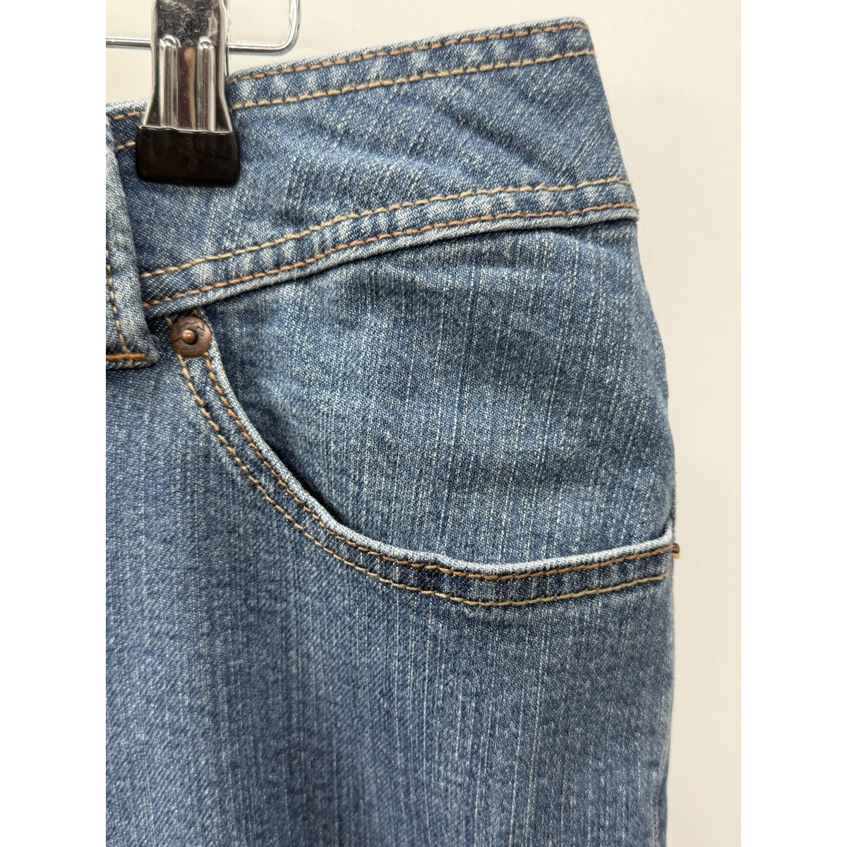 Venezia Jeans Capri Cropped Denim Pants Size 3 Blue Stretch Cuffed Stretch