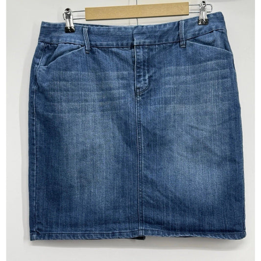 Old Navy Denim Skirt Women Size 12 Regular Zip Front Closure