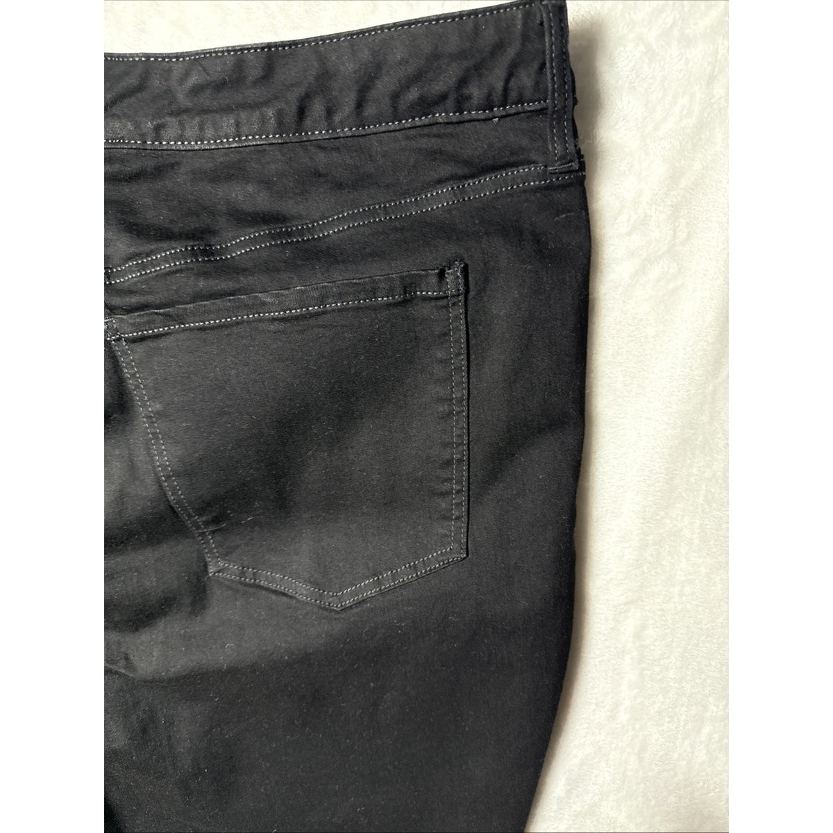 Terra & Sky Jeans Womens 24W Black Denim Skinny High Rise Stretch Preppy