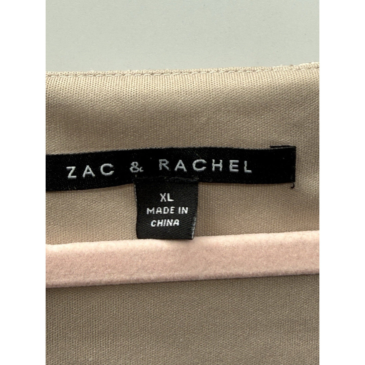 Zac & Rachel XL Crushed Velvet Sleeveless Blouse Lace Back V Neck Champagne