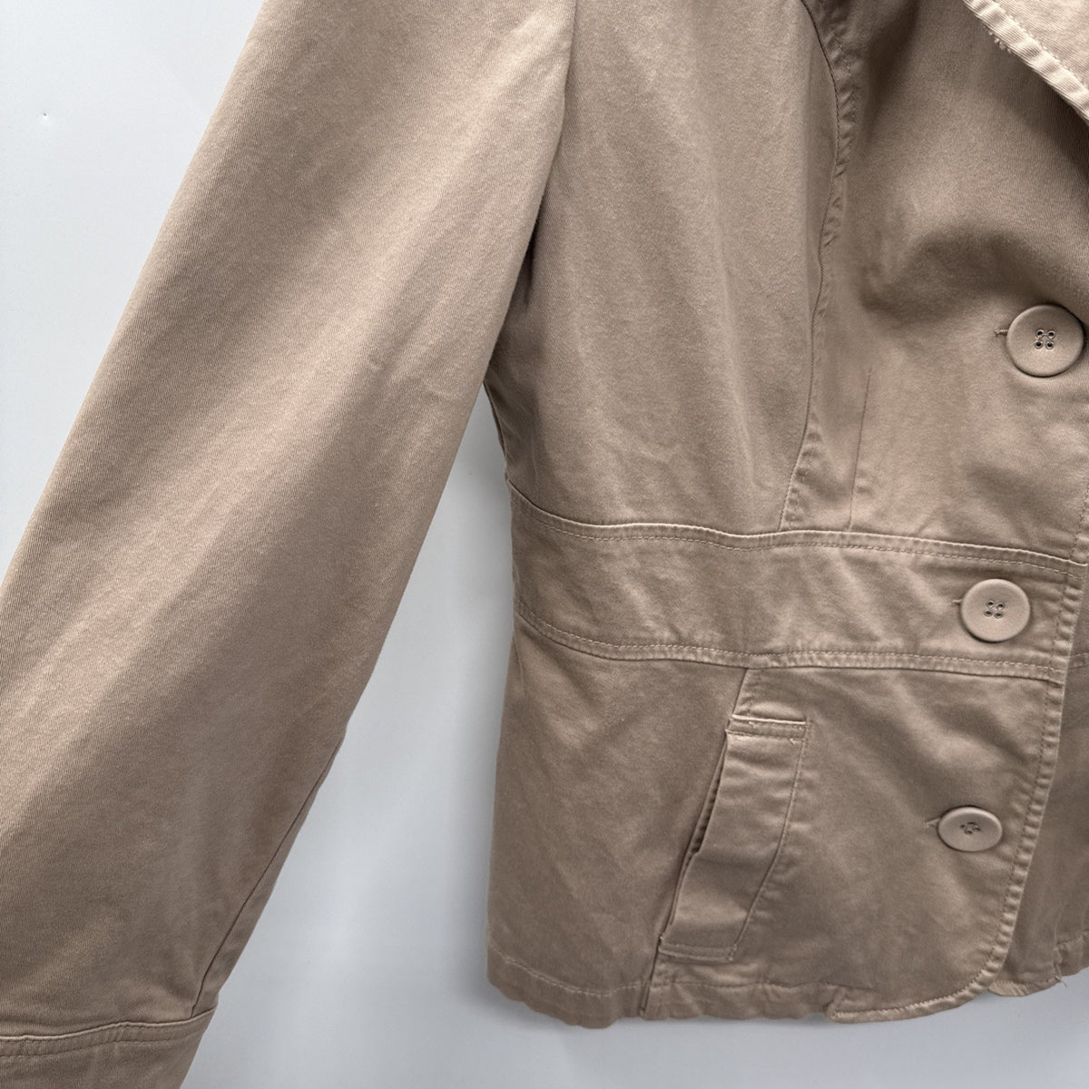 Venezia Womens Jacket Size 14 Khaki Tan Stretch Cotton Utility Career 3 Button