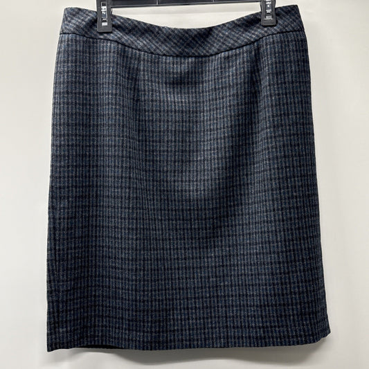 Chadwick Of Boston Size 12 Women’s Plaid Wool Blend Skirt Black/Gray/Blue