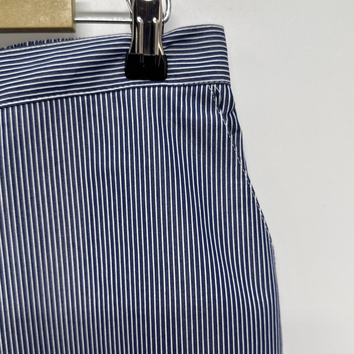Alfred Dunner Capri Pants Women's 14 Blue White Striped Straight Leg Pull On