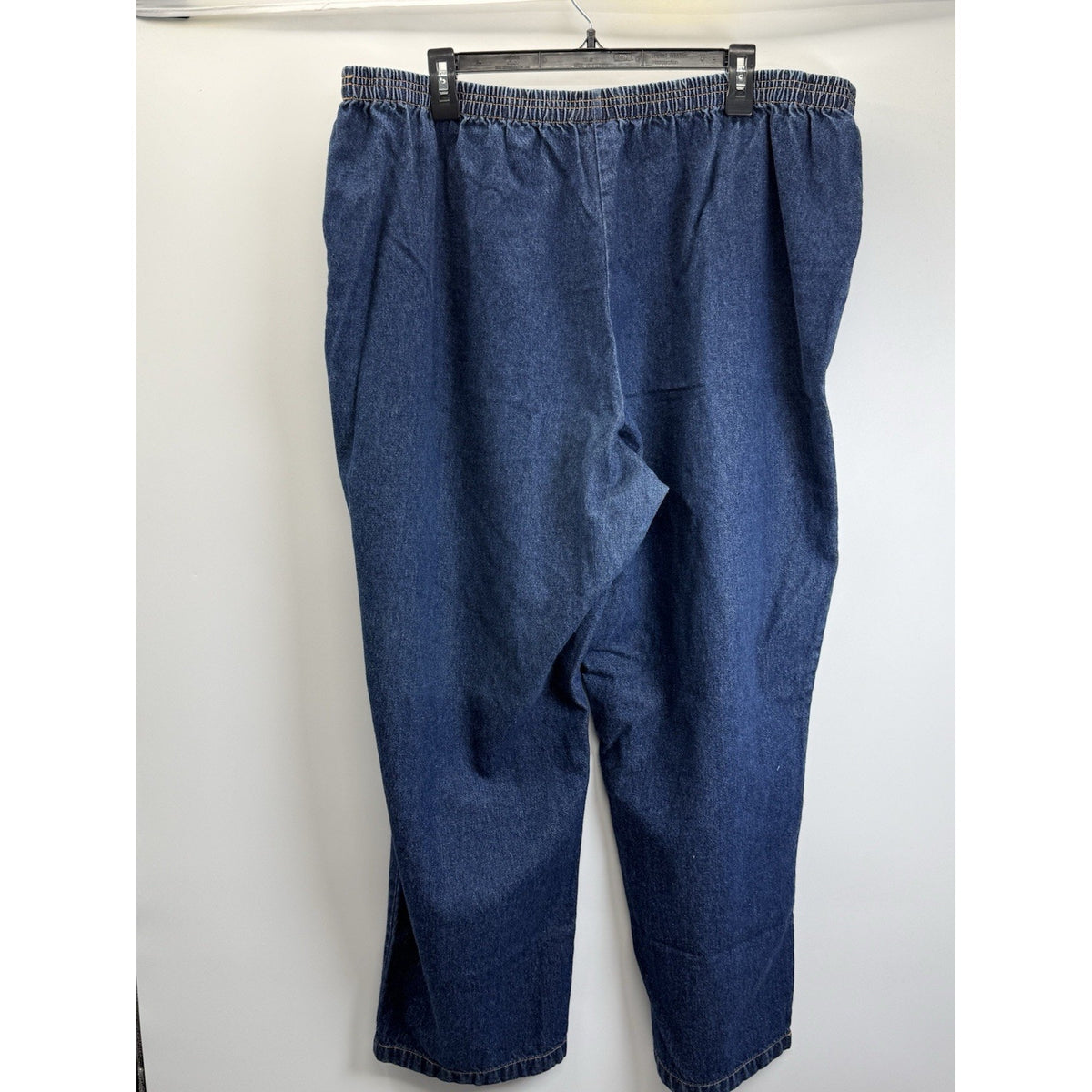 Blair Pull On Denim Jeans Womens 22WP Elastic Waist Dark Wash Straight Leg