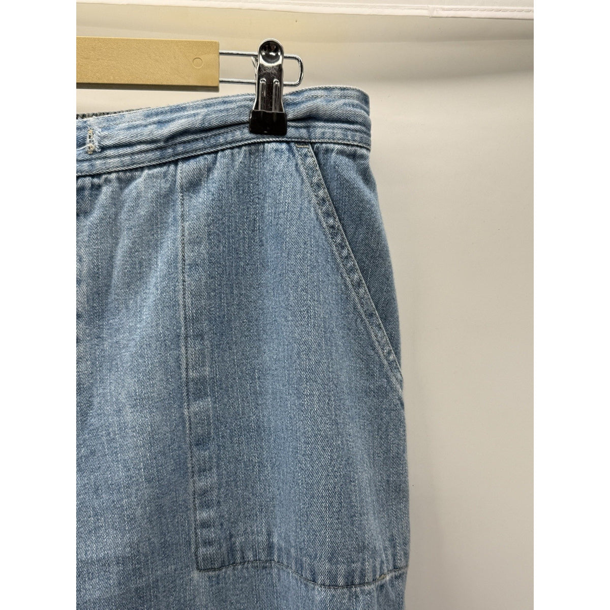 Paradise Bay Denim Capri Pants Women Size 16 Light Wash Pull On Elastic Waist