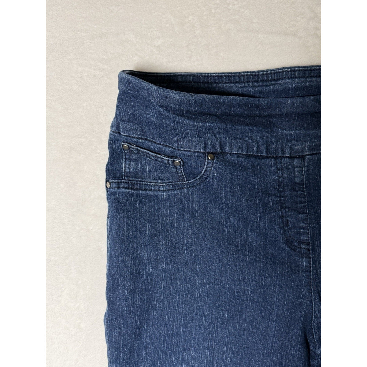 Ruby Rd Womens Jeans Size 12 Pull On Stretch Straight Leg Blue Denim 29 Inseam