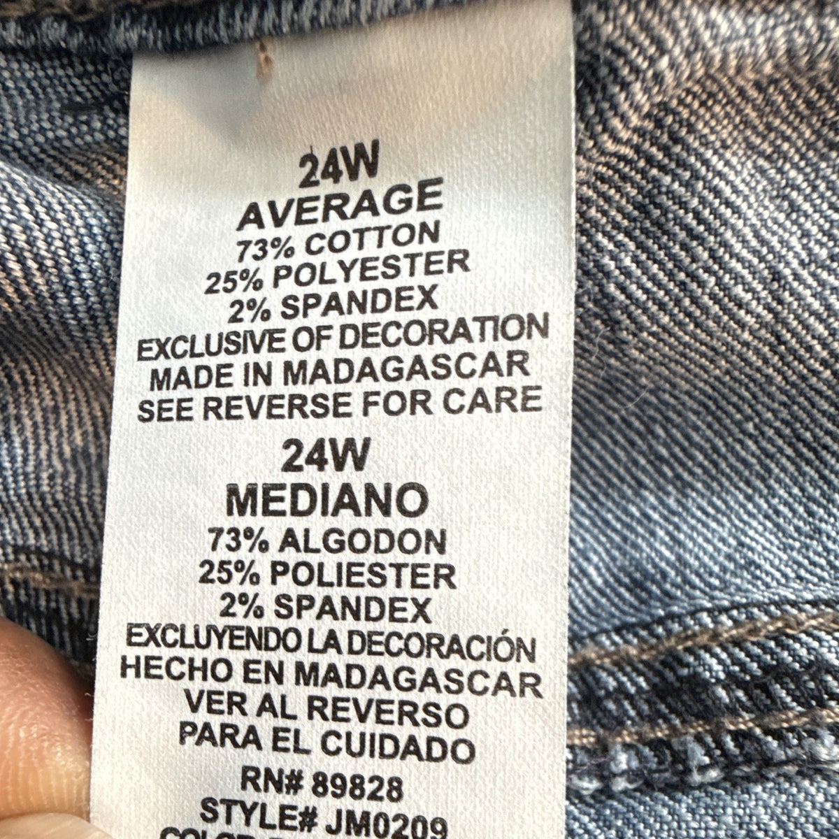 Just My Size JMS Women 24W Plus Blue Medium Wash Crop Jeans Stretch Straight
