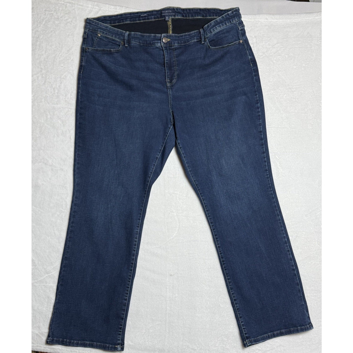 Talbots Flattering Collection Jeans Women’s 24W Curvy Barely Boot Stretch Blue