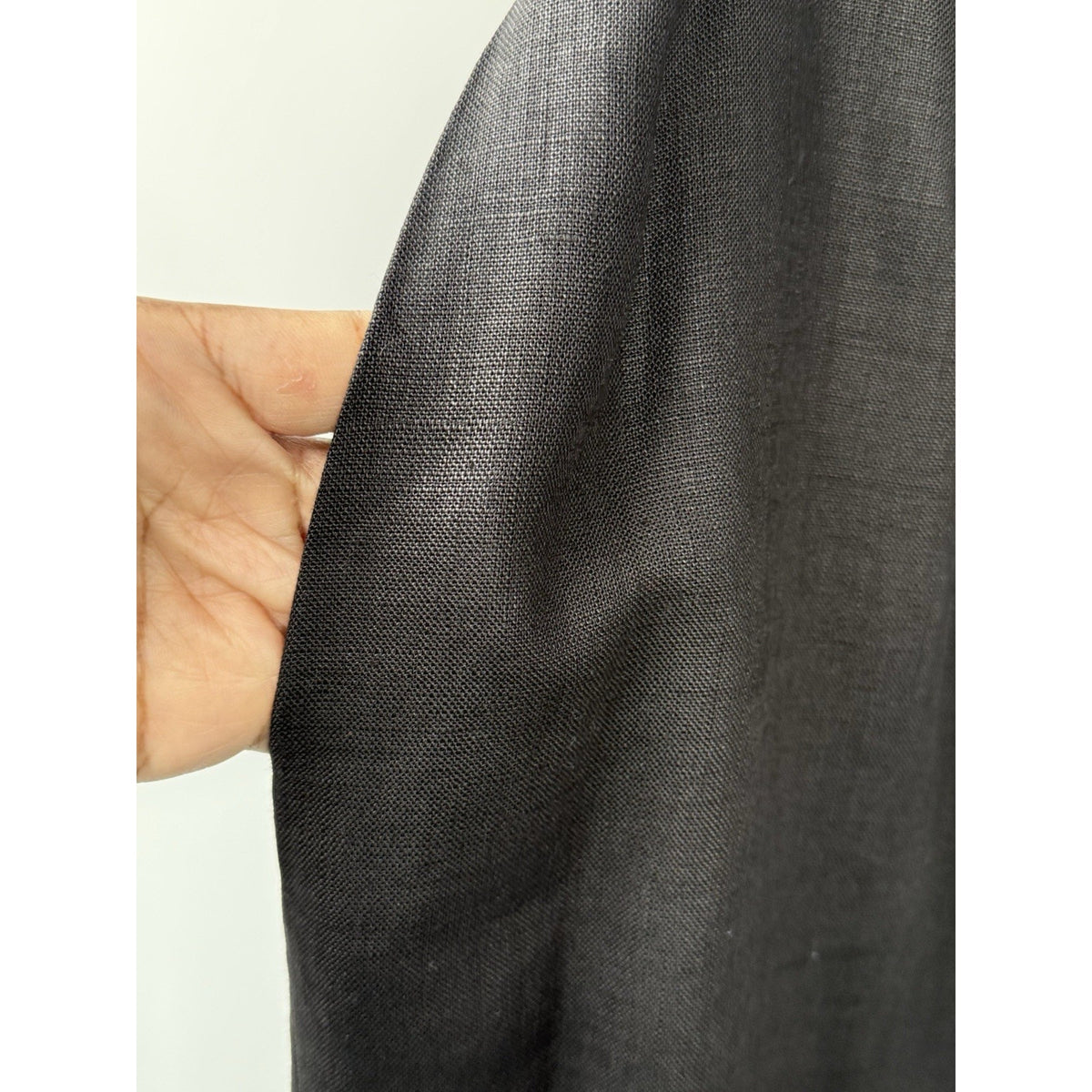 Women’s Unbranded Black 100% Linen Skirt Size 14 Lined Side Pockets Back Zipper