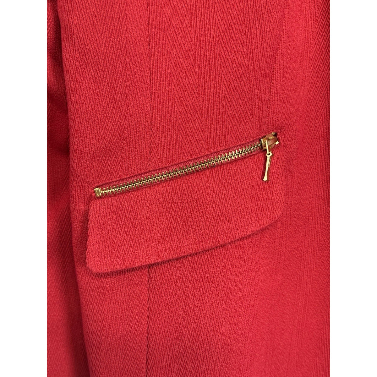 Mary Kay by Twinhill Red Blazer Jacket Women’s Size 1XW Gold Button Zip Pockets